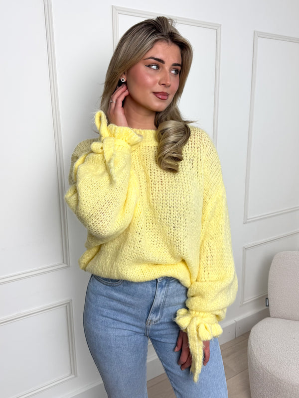 Ruffle Bow Sweater Yellow