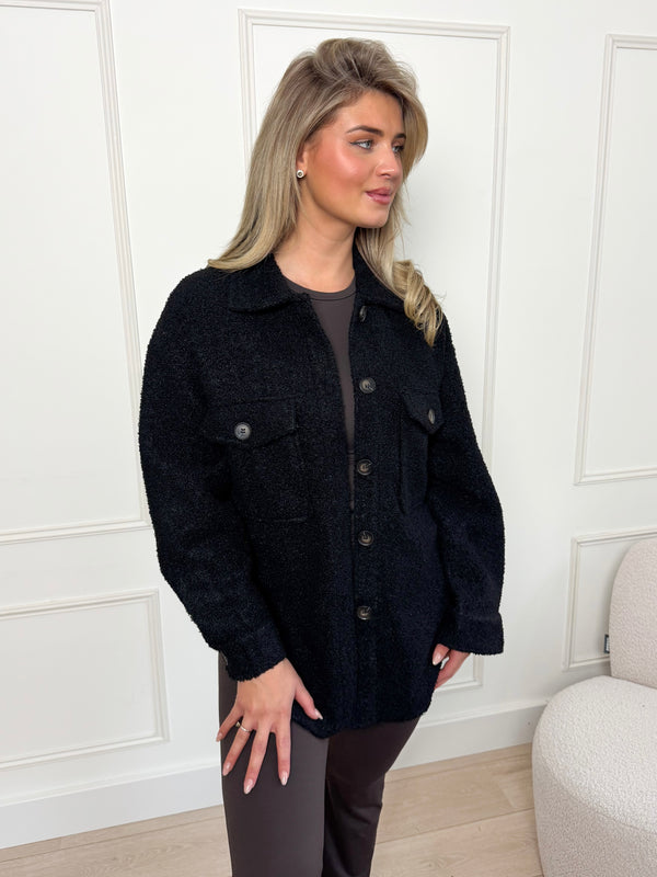 Teddy Coat Black