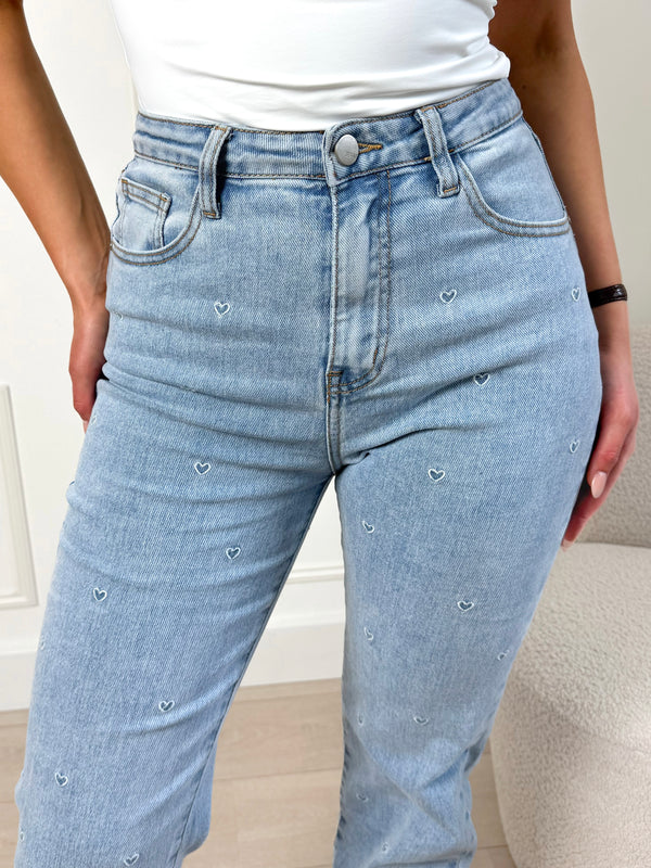 Straight Leg Jeans Hearts