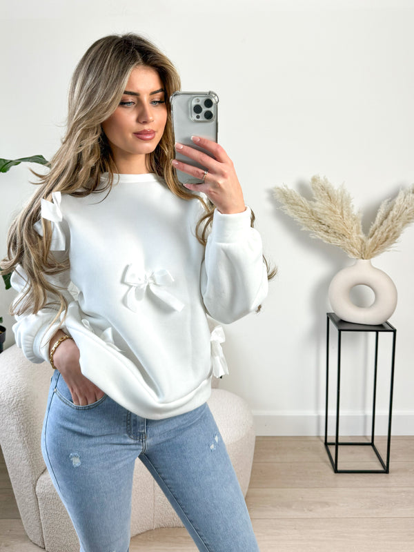 Bow Sweater White
