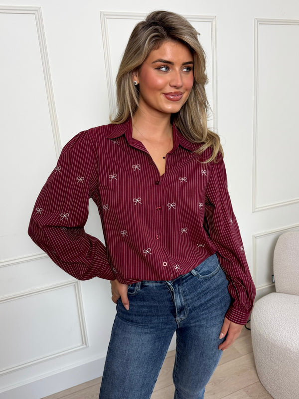 Blouse Bows Bordeaux