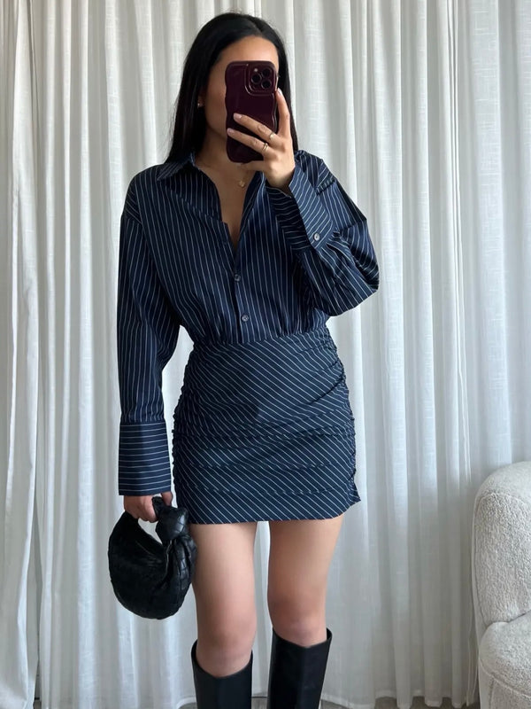 Stripe Dress Navy