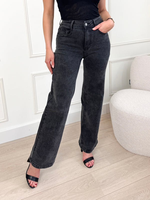 Wide Leg Jeans Elise Dark Grey