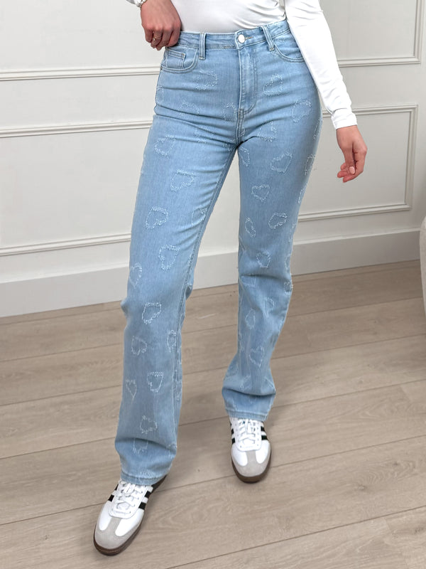 Straight Leg Jeans Hearts