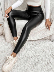 Leather Look Leggings Black