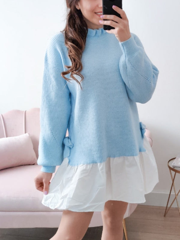 Chic Sweater Dress Blue
