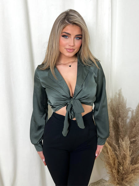 Satin Top Sanne Green